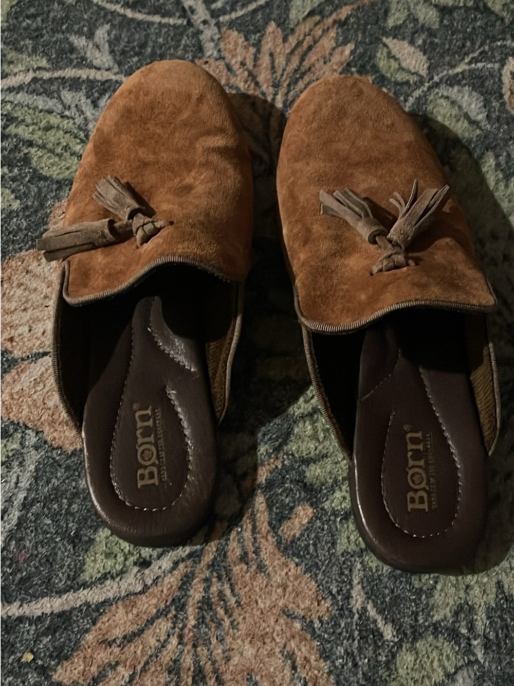 Born Men's Tan Suede Tassel Slip-On Loafers